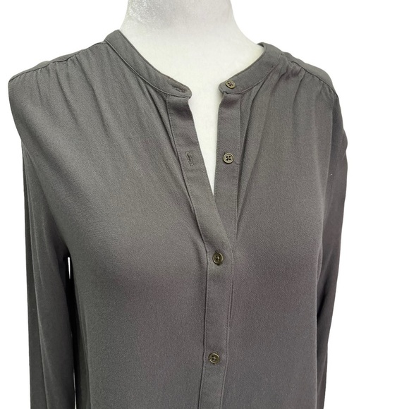 Gentle Fawn Grey Button Front Long Sleeve Blouse Top Size XS - Picture 3 of 12